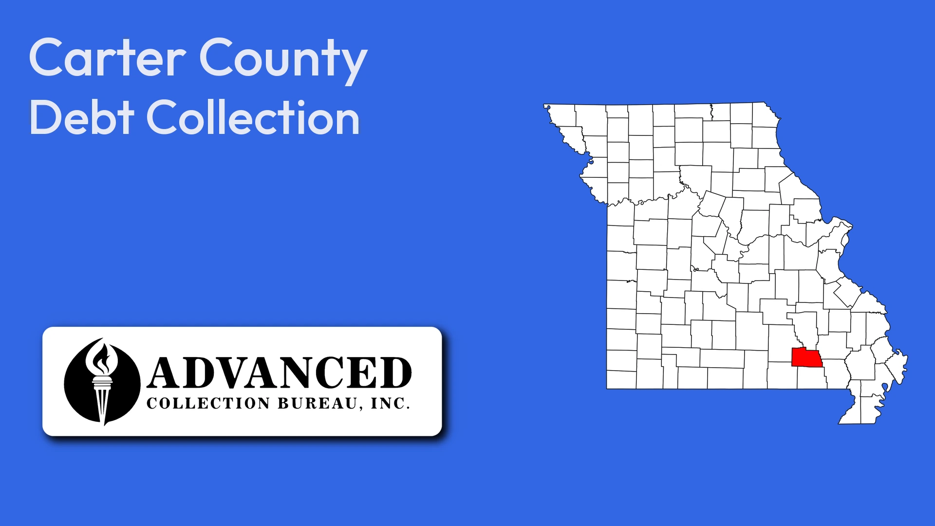 Map of Missouri highlighting Carter County