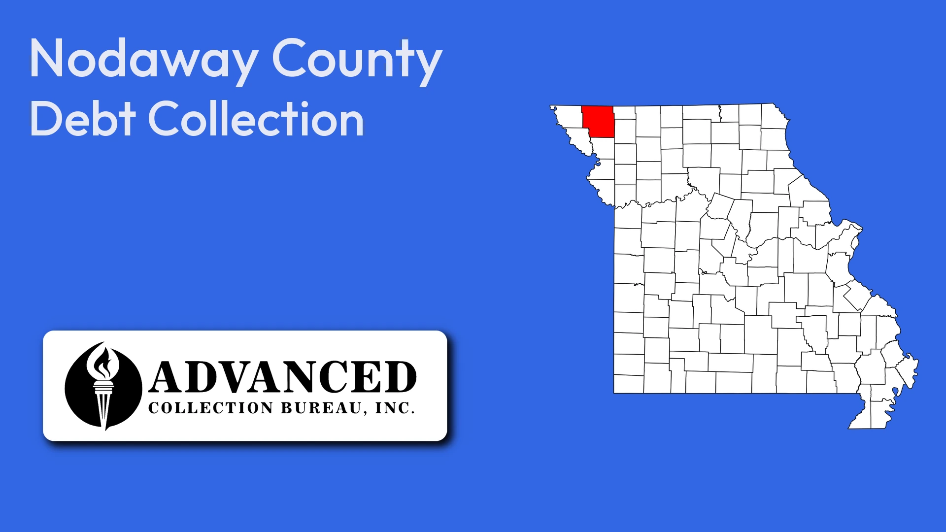 Map of Missouri highlighting Nodaway County