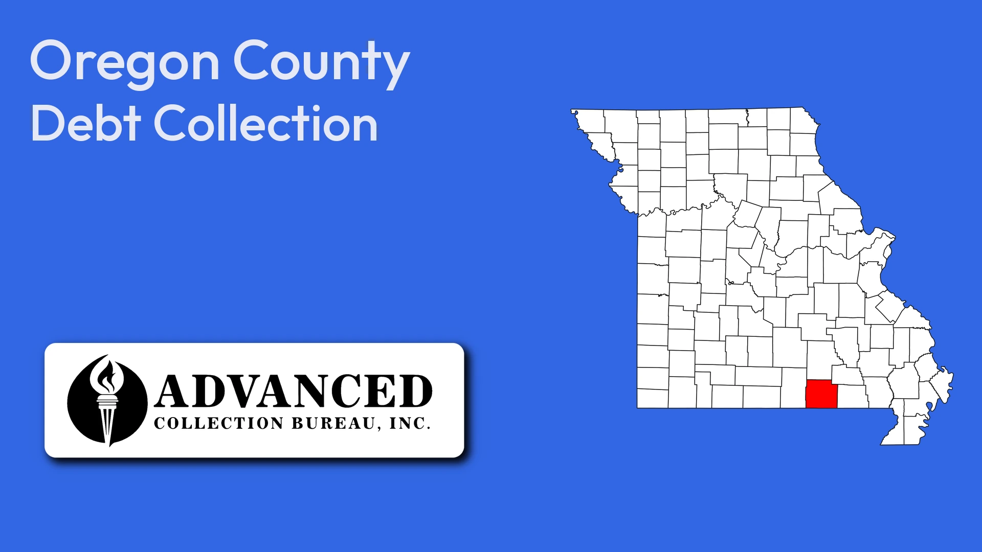 Map of Missouri highlighting Oregon County