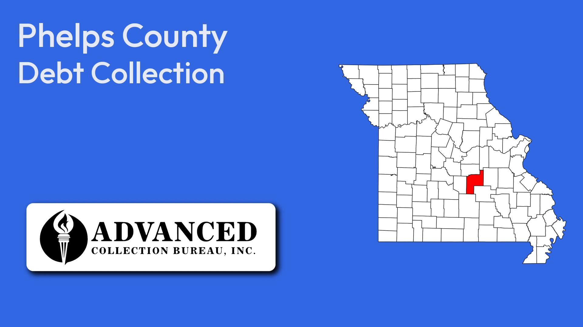 Map of Missouri highlighting Phelps County