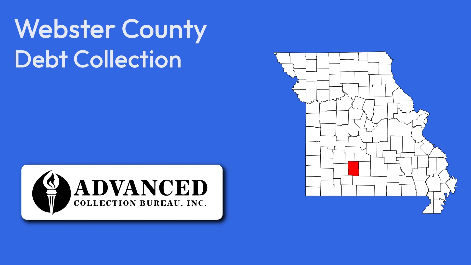 Map of Missouri highlighting Webster County