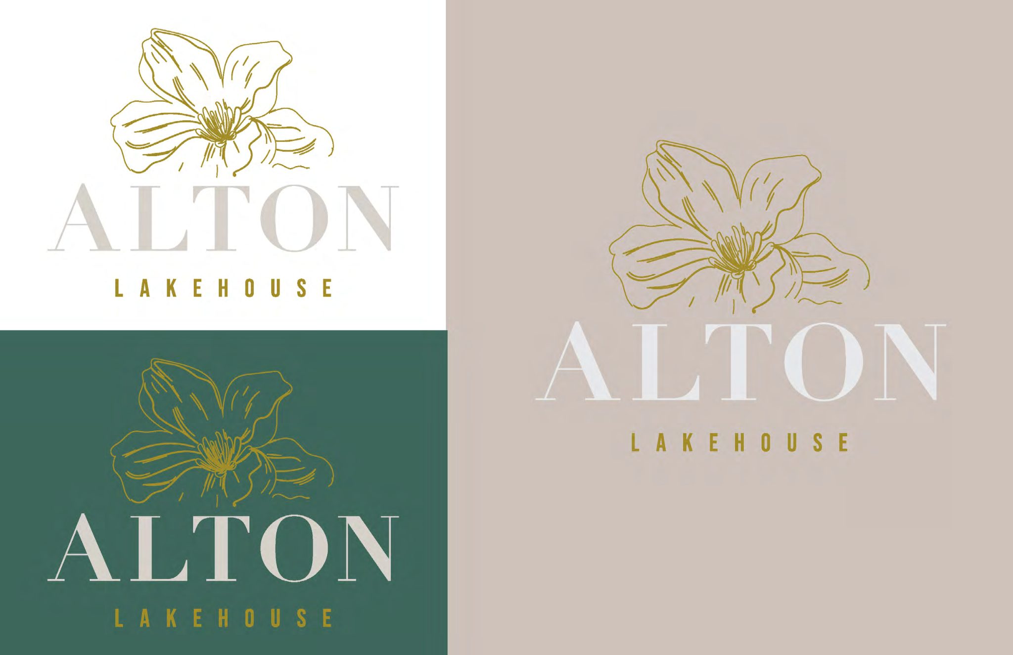 Alton Lakehouse: The identity system — one magnolia, several expressions.
