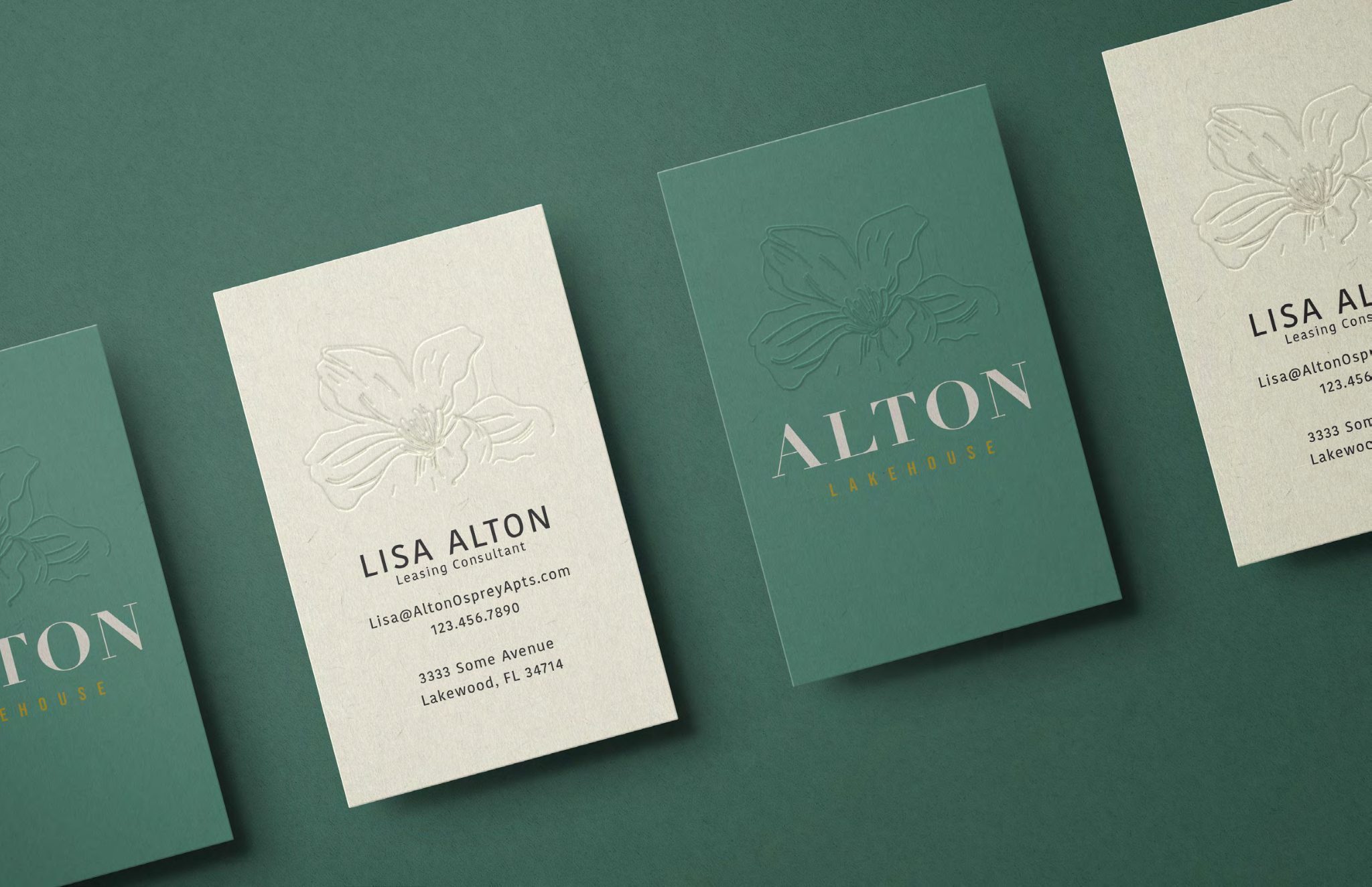 Alton Lakehouse: The stationery suite — the brand at a personal scale.