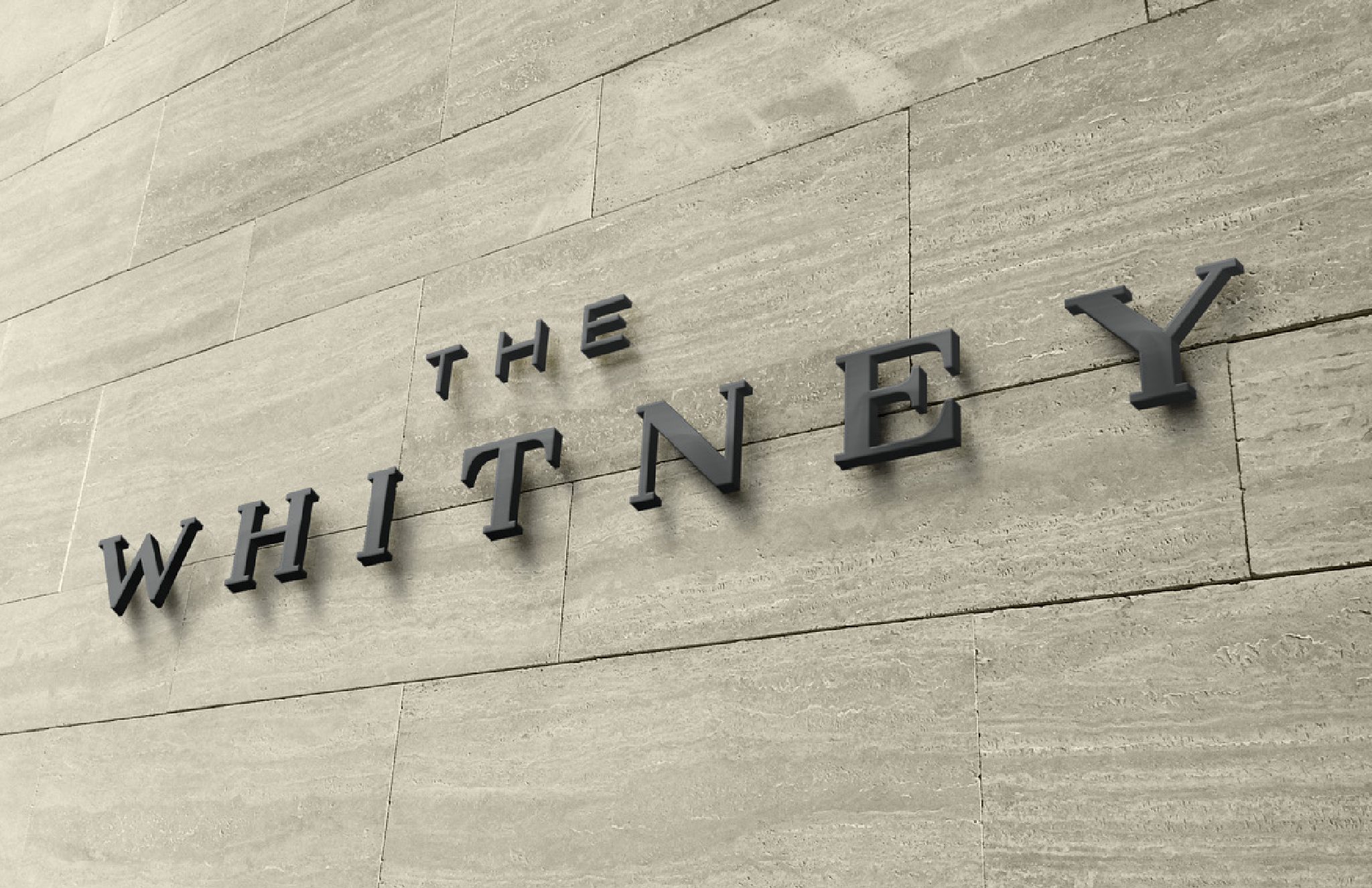 The Whitney dimensional lettering in honed stone