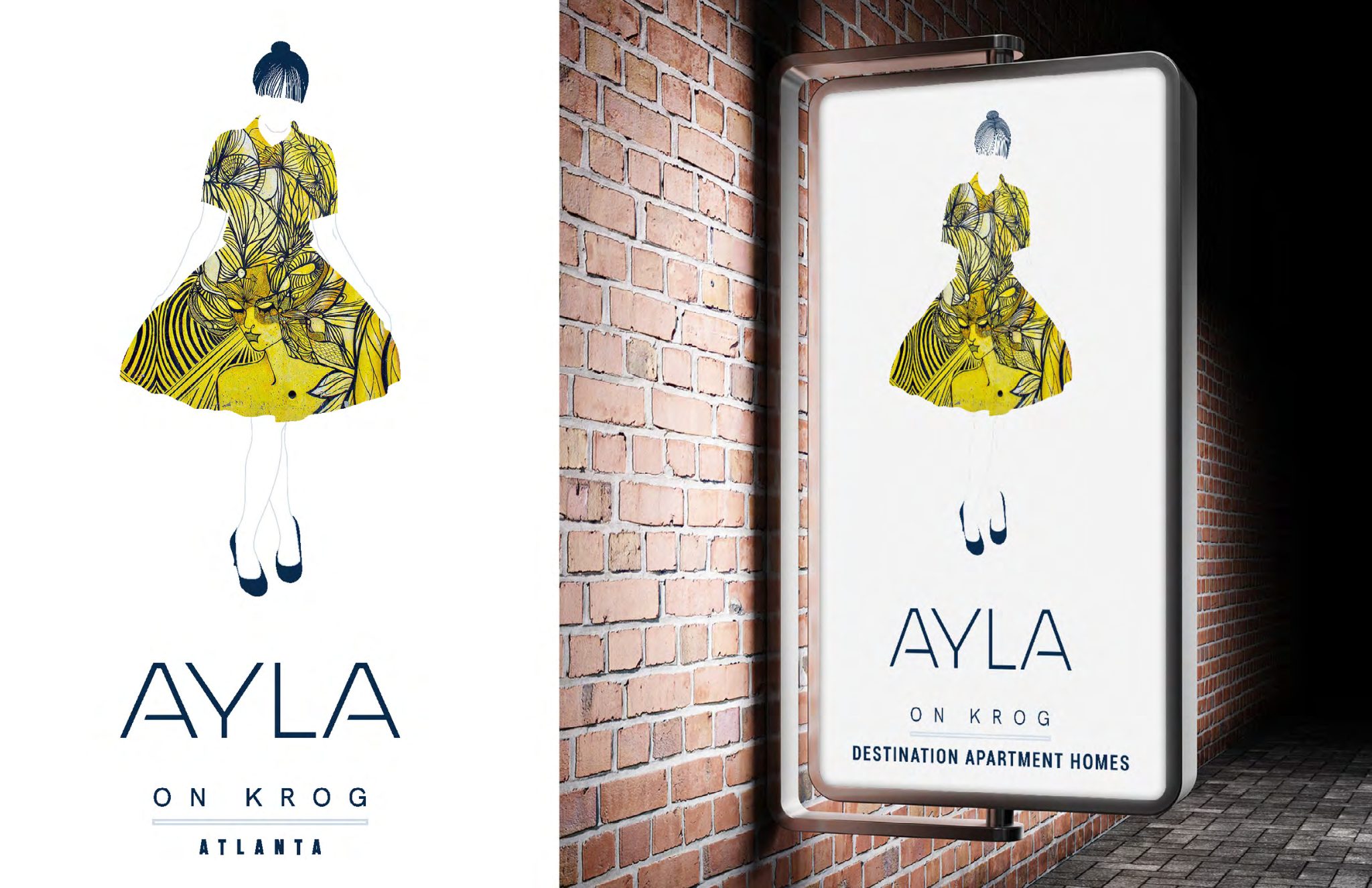 Ayla on Krog campaign identity and outdoor advertising