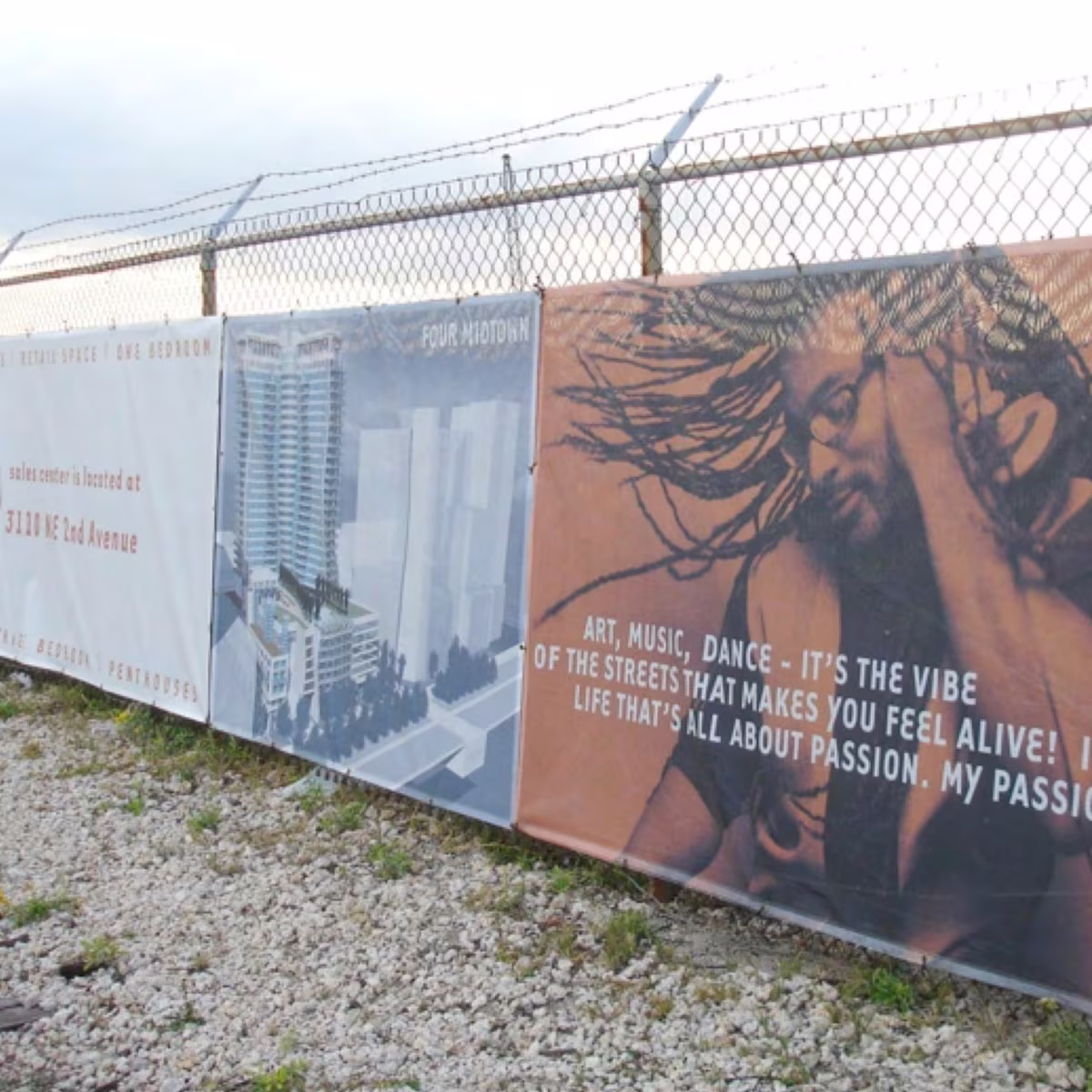 Midtown Miami construction fence banners