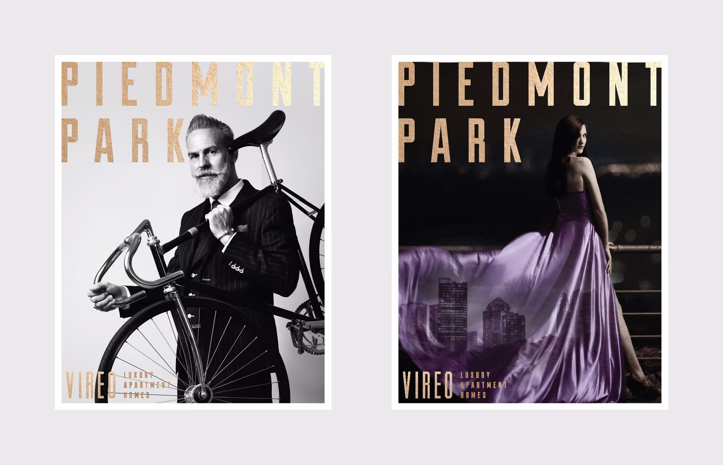 Piedmont Park campaign posters for Vireo luxury apartment homes