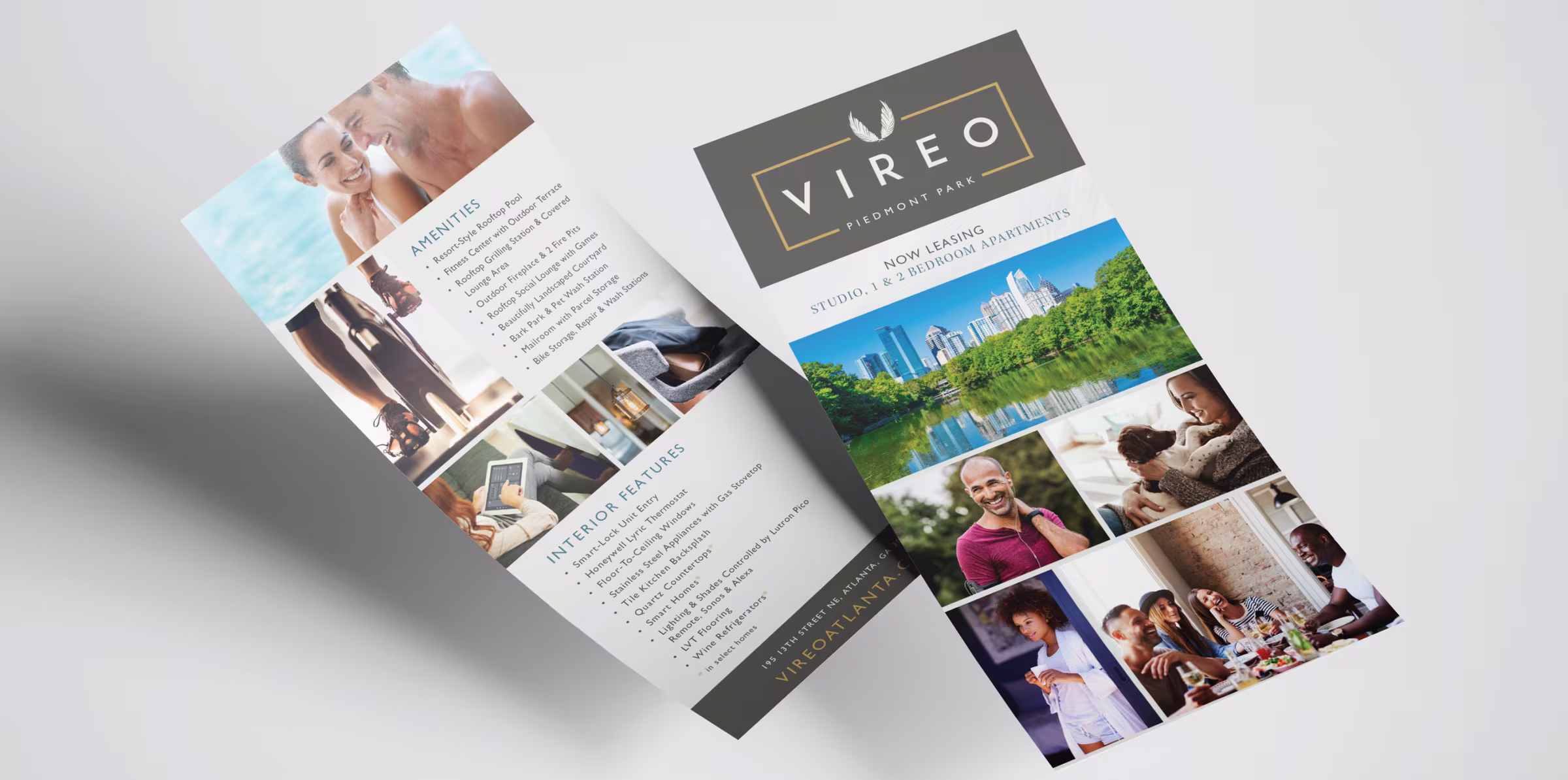 Vireo leasing rack card, front and back