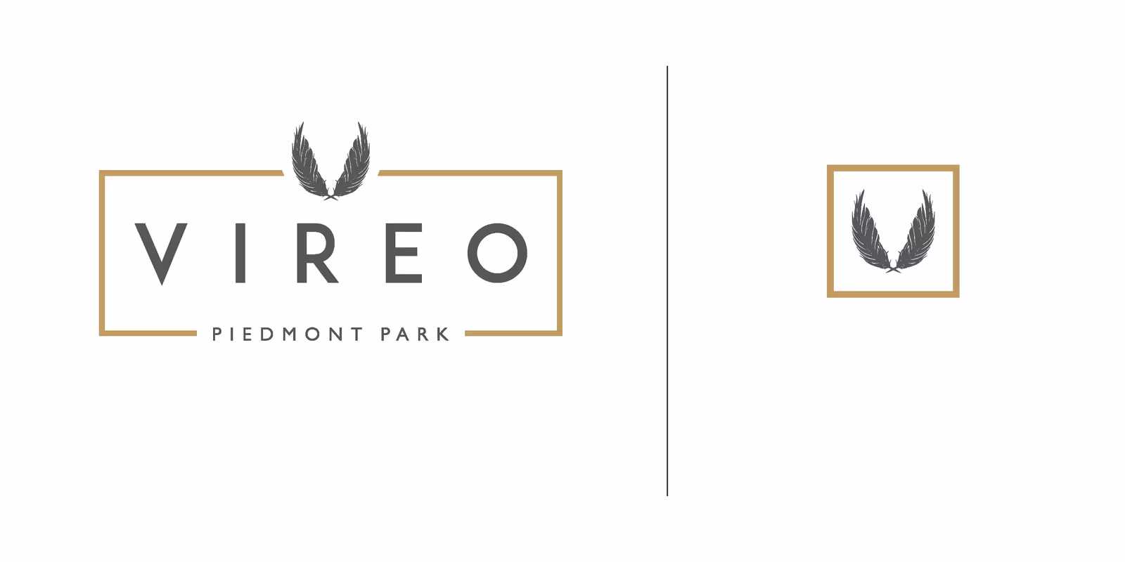 Vireo logo and feather mark on white