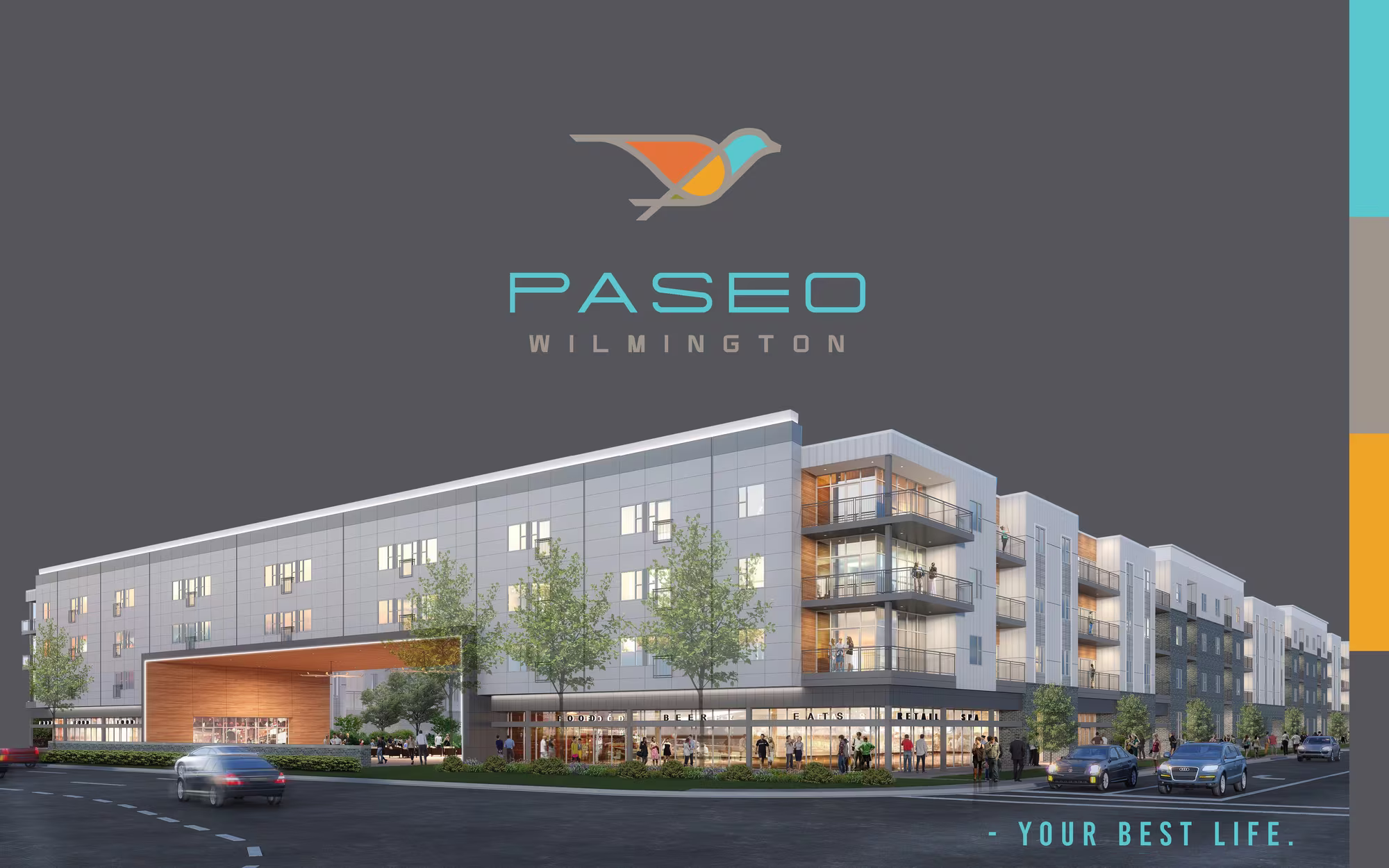Paseo Wilmington building with the identity applied