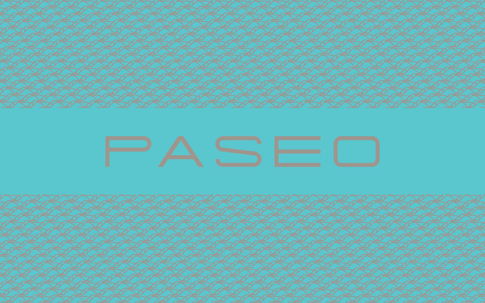 Paseo pattern in teal and taupe