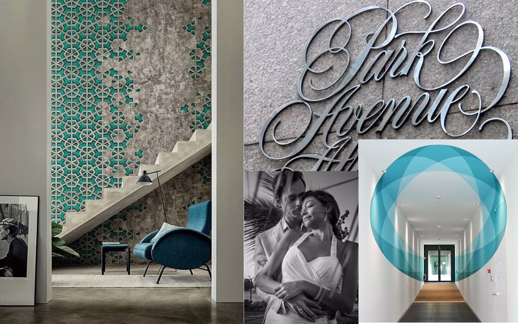 Paseo brand mood, pattern and script signage
