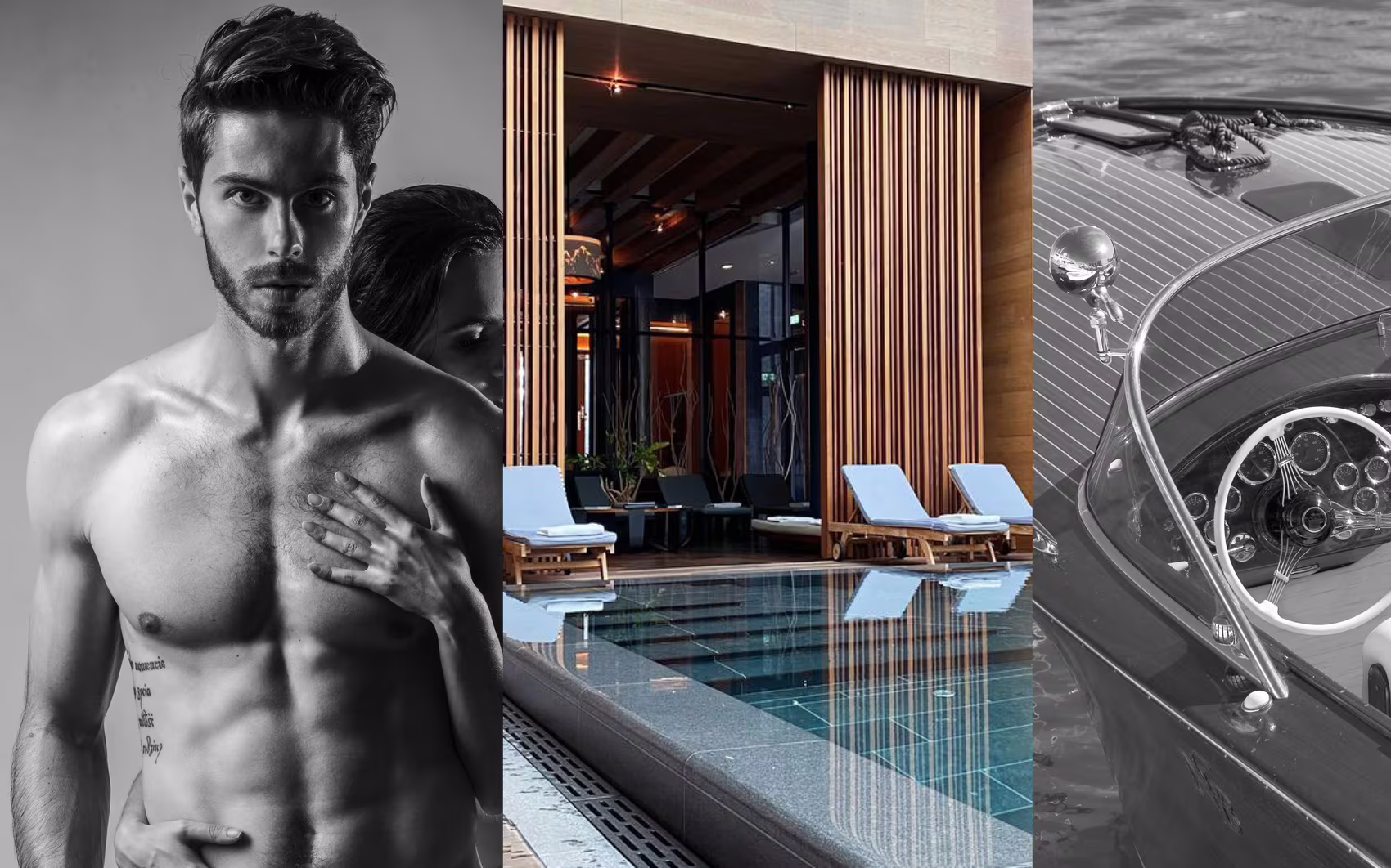 Paseo brand mood, black and white, water and speed