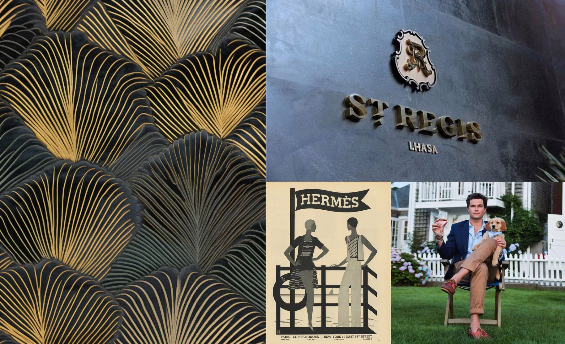 Alton Lakehouse brand mood, gold pattern and signage