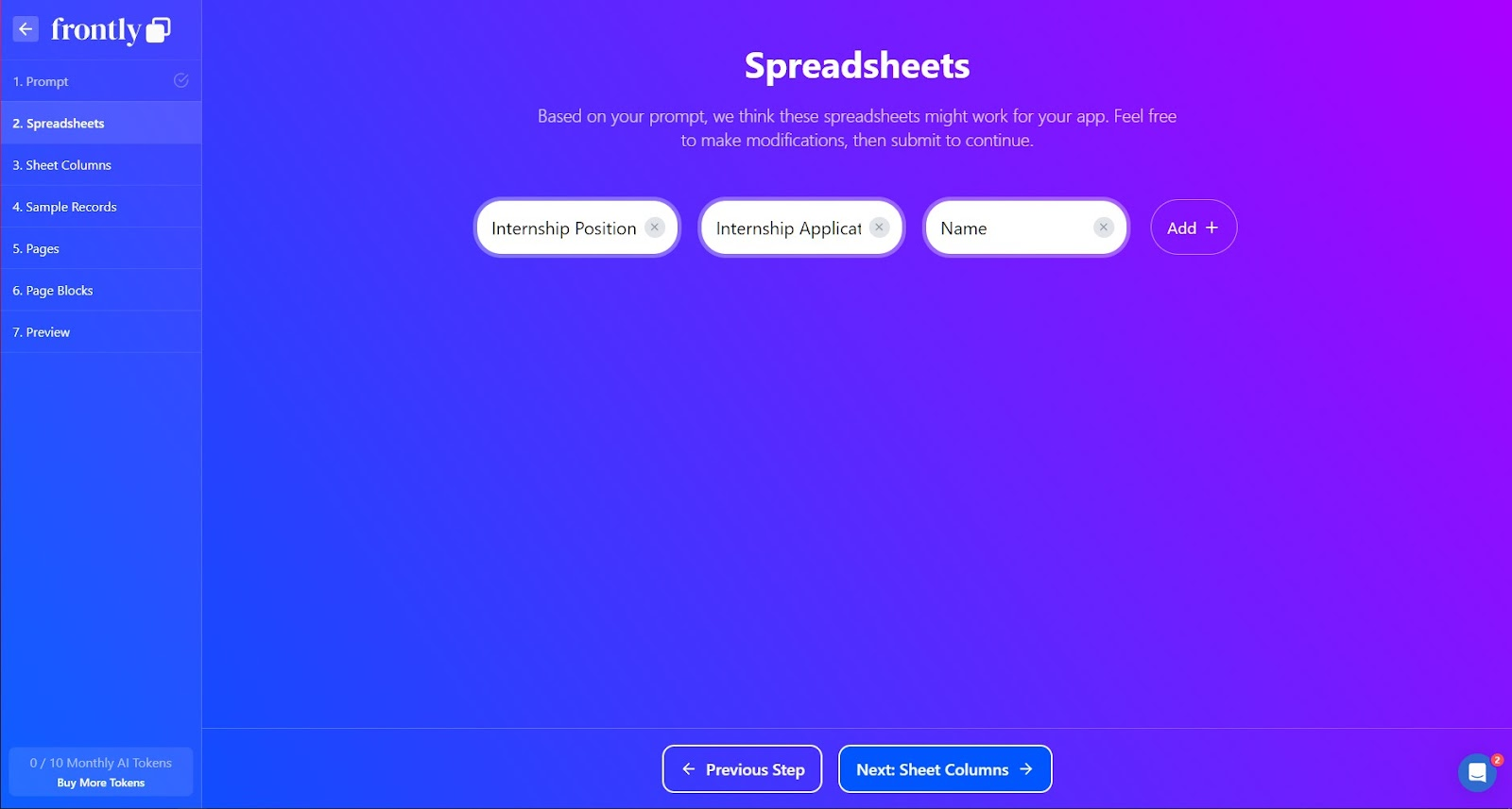 Image: Frontly - Create Spreadsheets