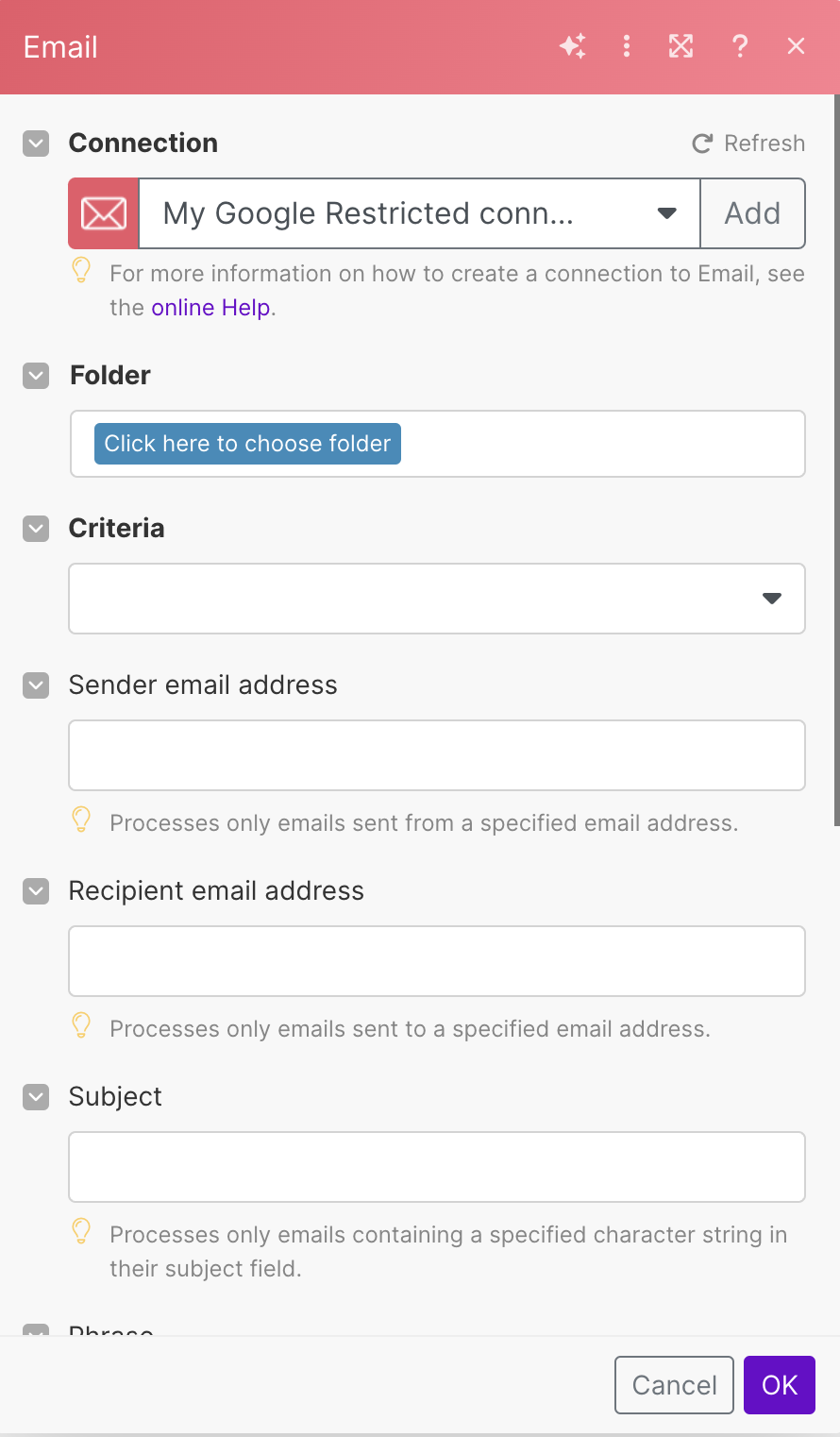 Image: Make - Email Connection