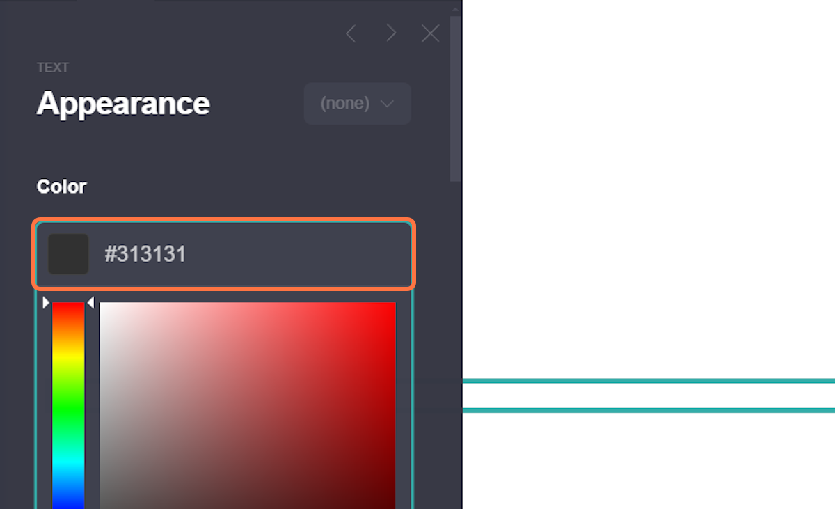 Image: Change the color of text from the appearance settings 