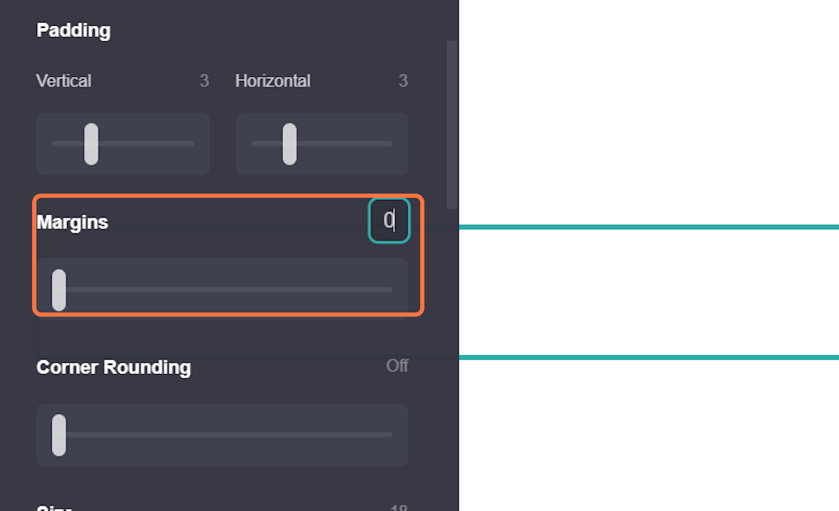 Image: Drag the margins slider