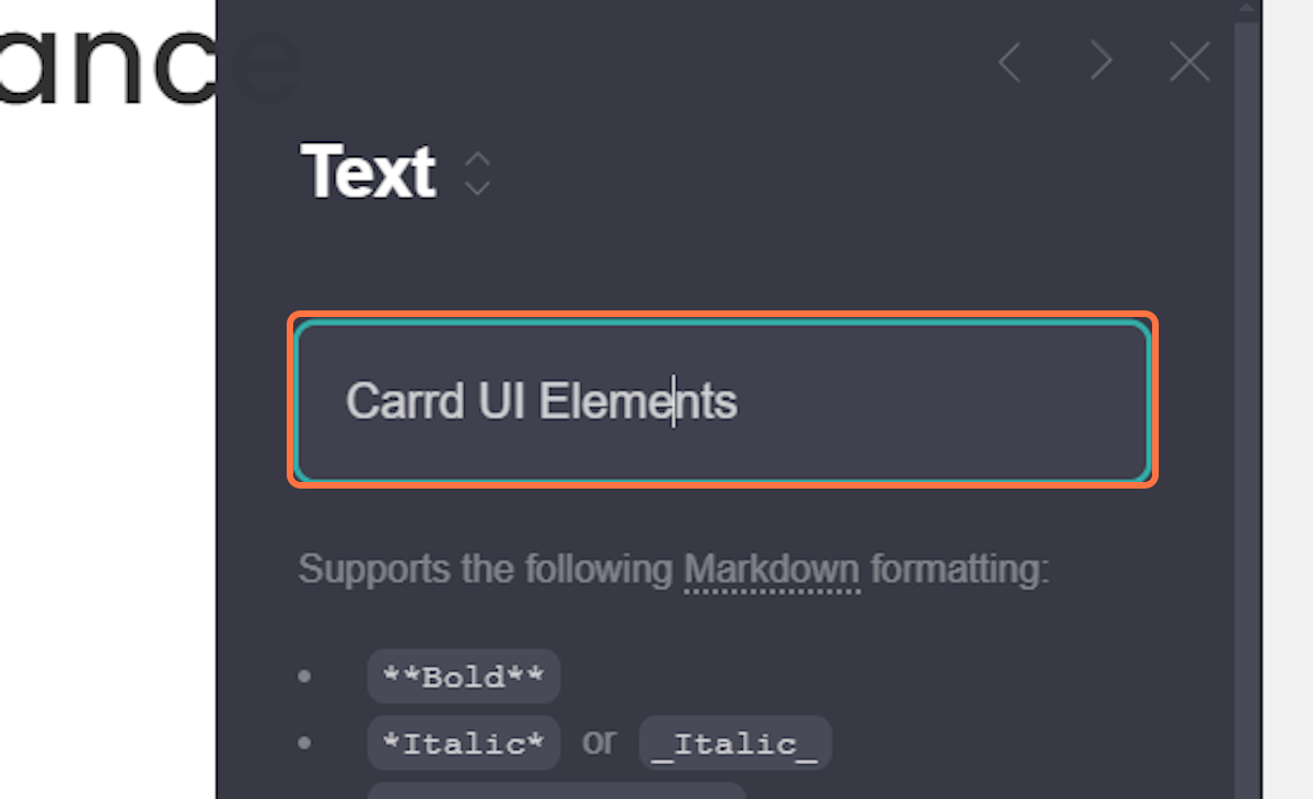 Image: Edit the content of text