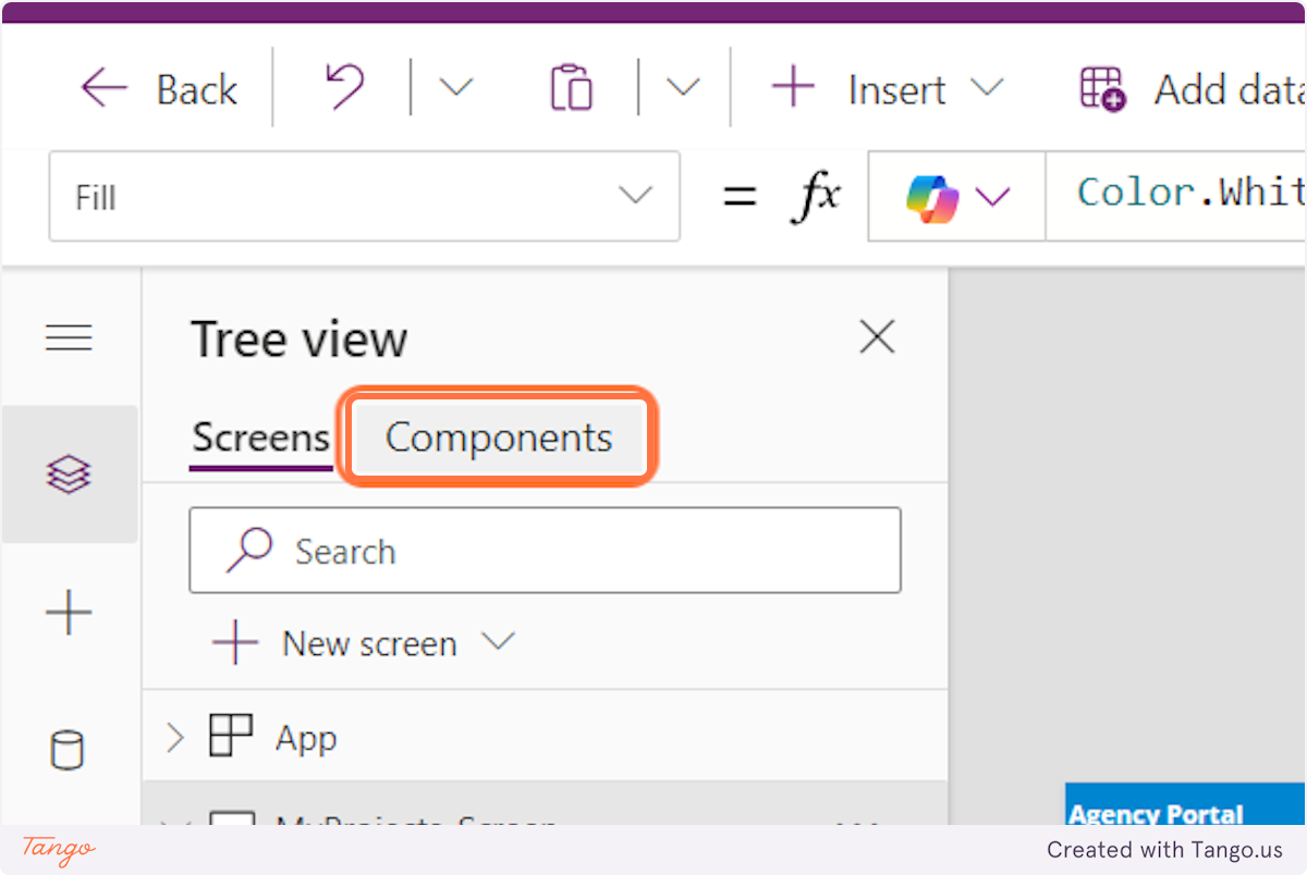 To create a new local component, click on Components