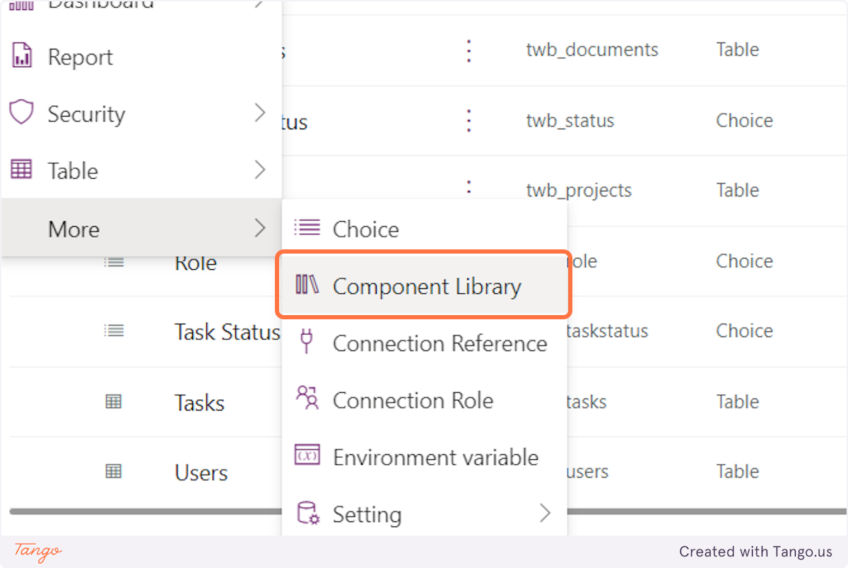 Click on Component Library