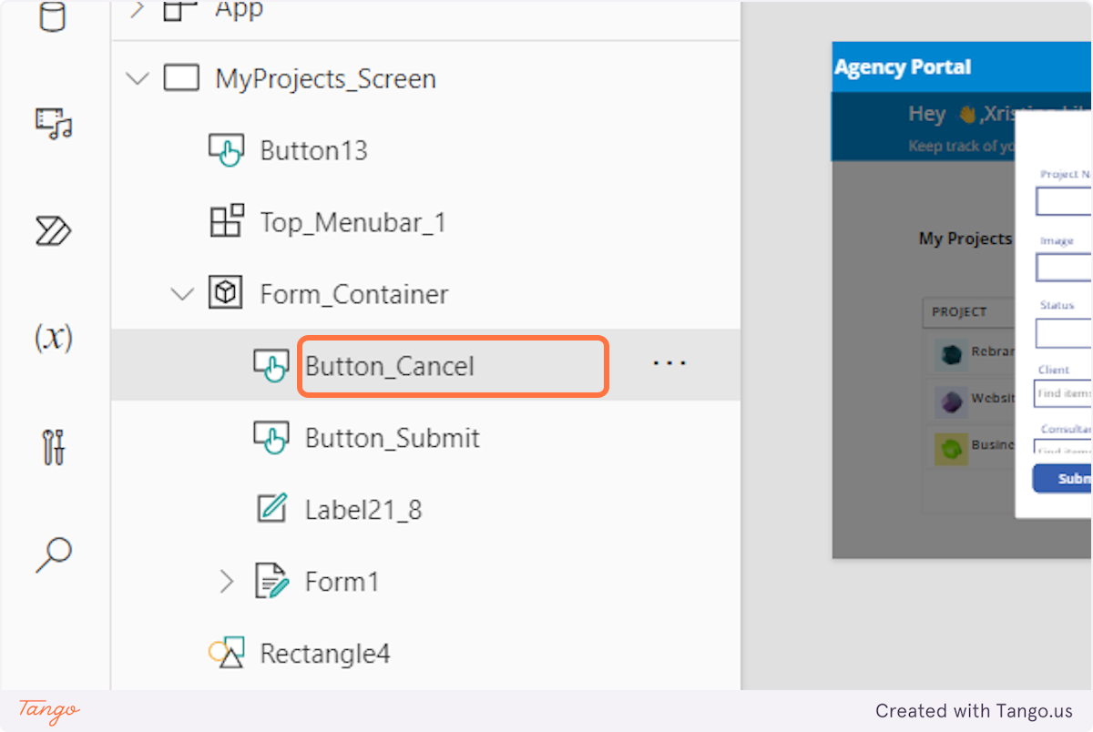 Click on Cancel Button