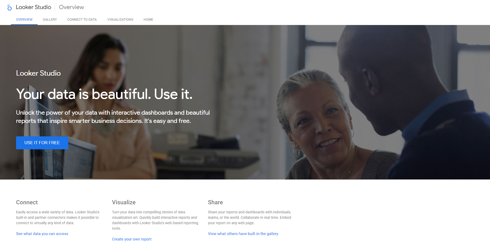 Image: Looker Studio - Home Page