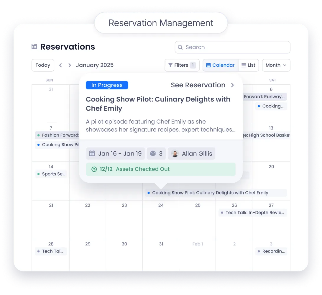 Reservation management dashboard image