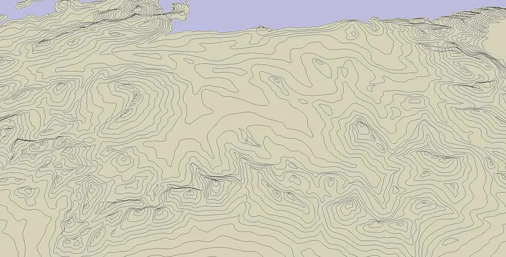 Lord of the Rings, Middle-earth. Looking south over the White Mountains at the western reaches of Gondor and Dol Amroth on the sea