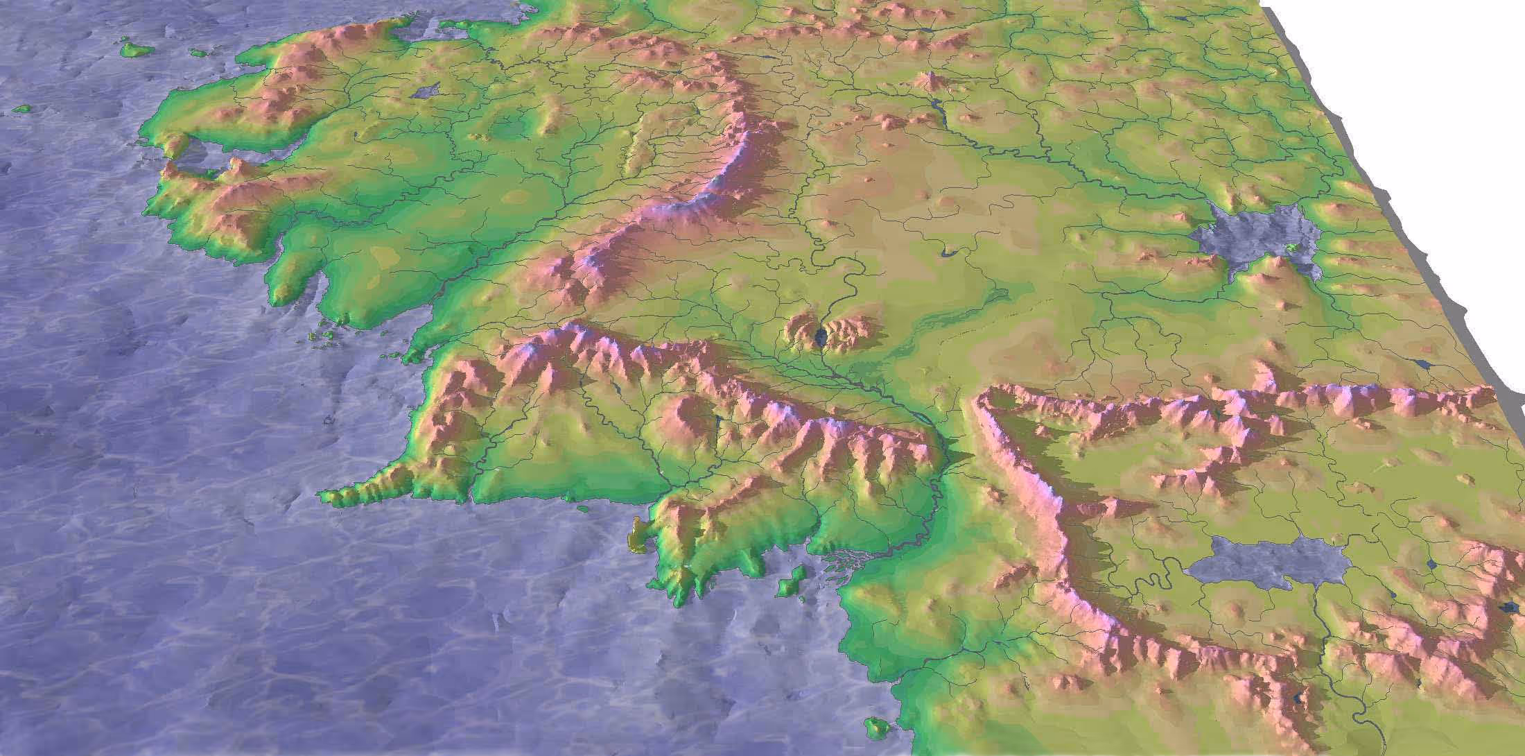JRR Tolkien’s Middle-Earth, map extract, Mordor. Gondor