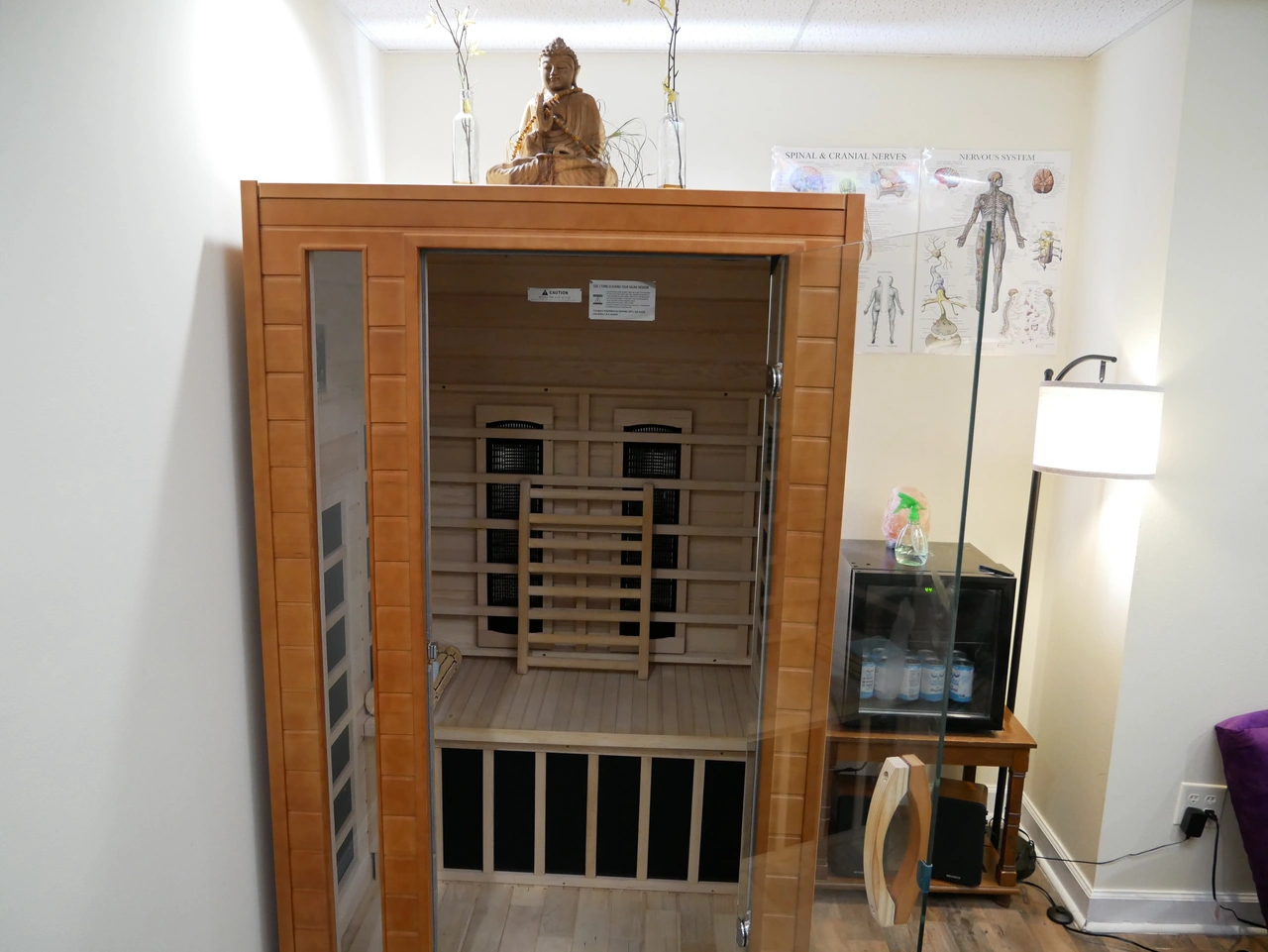 Modern wellness lounge with infrared sauna Modern wellness lounge with infrared sauna