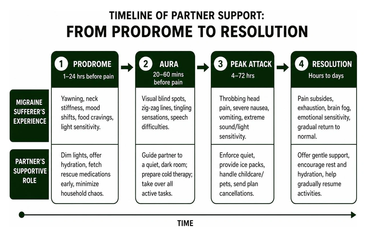 Diagram showing the timeline of partner support from prodrome to resolution Diagram showing the timeline of partner support from prodrome to resolution