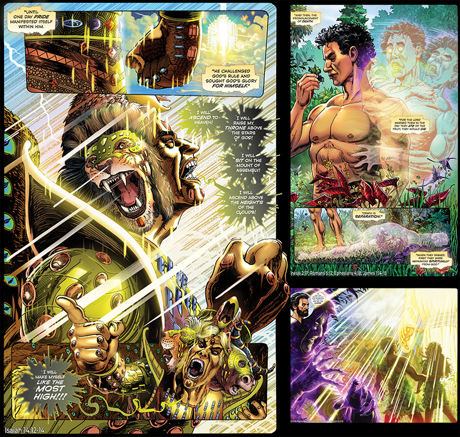 Pages from Footsteps of the Christ graphic novel