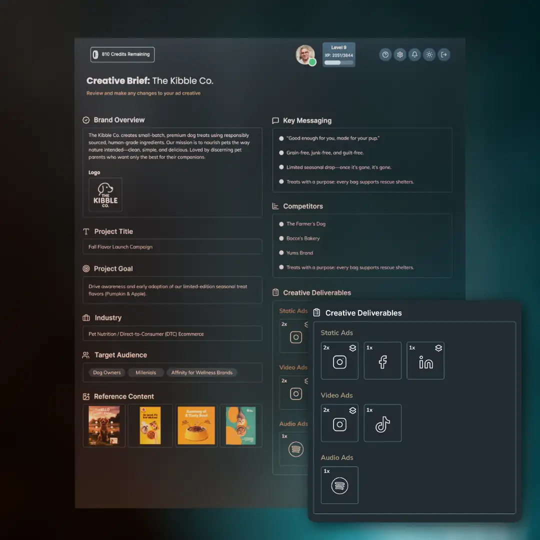 Instant AI-Generated Creative Briefs