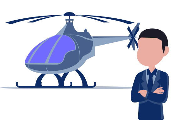Helicopter and aviation professional representing the need for insurance coverage