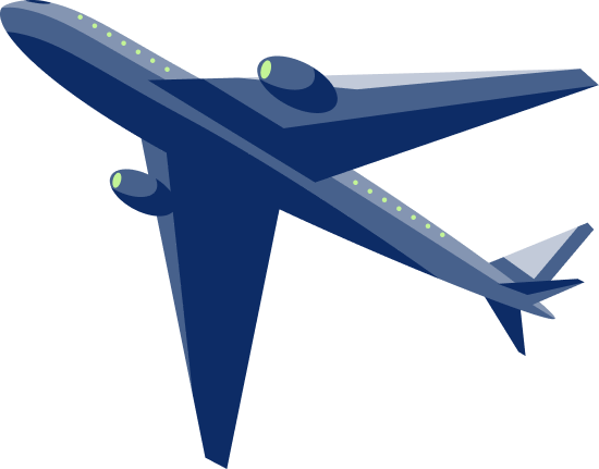Aircraft in flight viewed from below