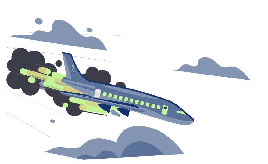 Commercial aircraft flying through clouds representing aviation liability coverage
