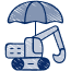 Construction insurance coverage icon