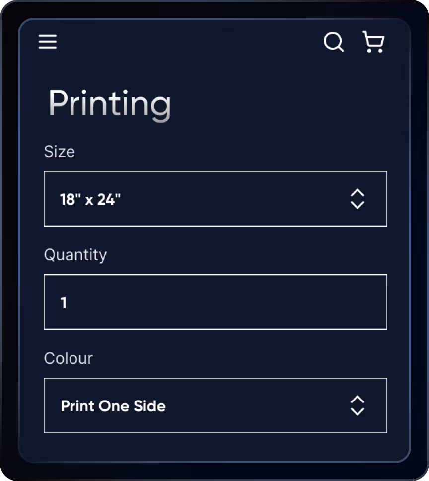 Custom printing services for high-quality business materials, promotional items, and personalized prints.