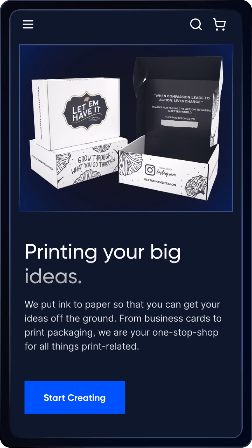 Printing services for bringing your big ideas to life with high-quality, custom print solutions.