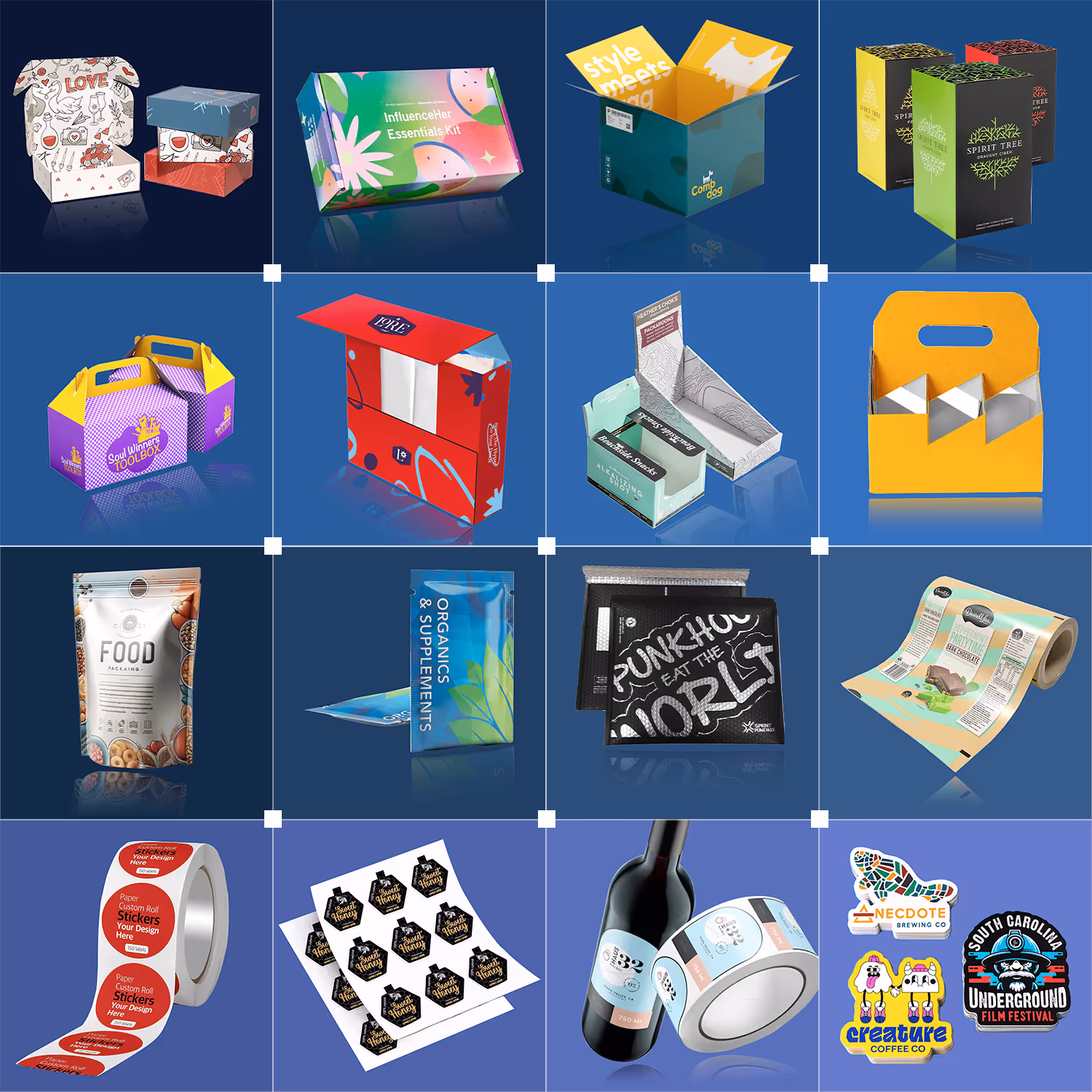 Custom printing and packaging services that protect products and enhance customer brand promotion.