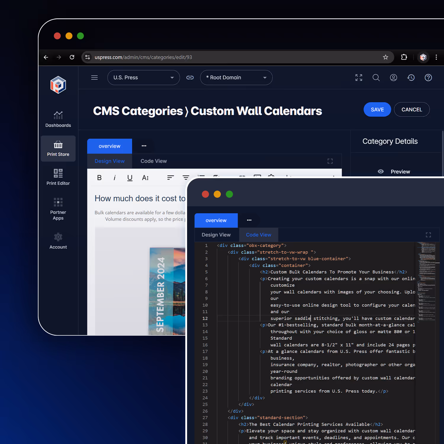 Use PrintNow's CMS to create, edit, and publish dynamic content without code, enabling faster work import and allowing developers to focus on strategic tasks.