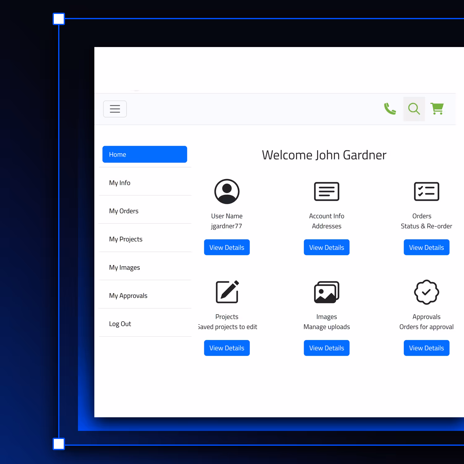 Enable customizable 'My Account' pages for Print Store users to access account details and enhance user experience.