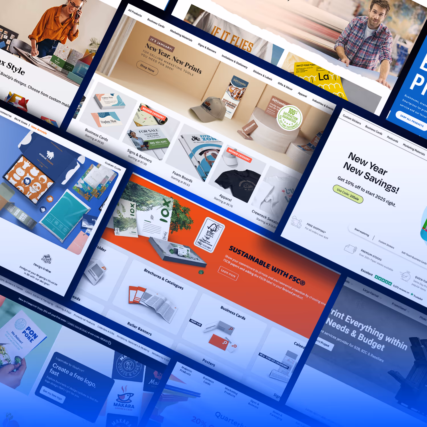 Printstore marketplace theme or custom-built design for creating personalized online print stores.
