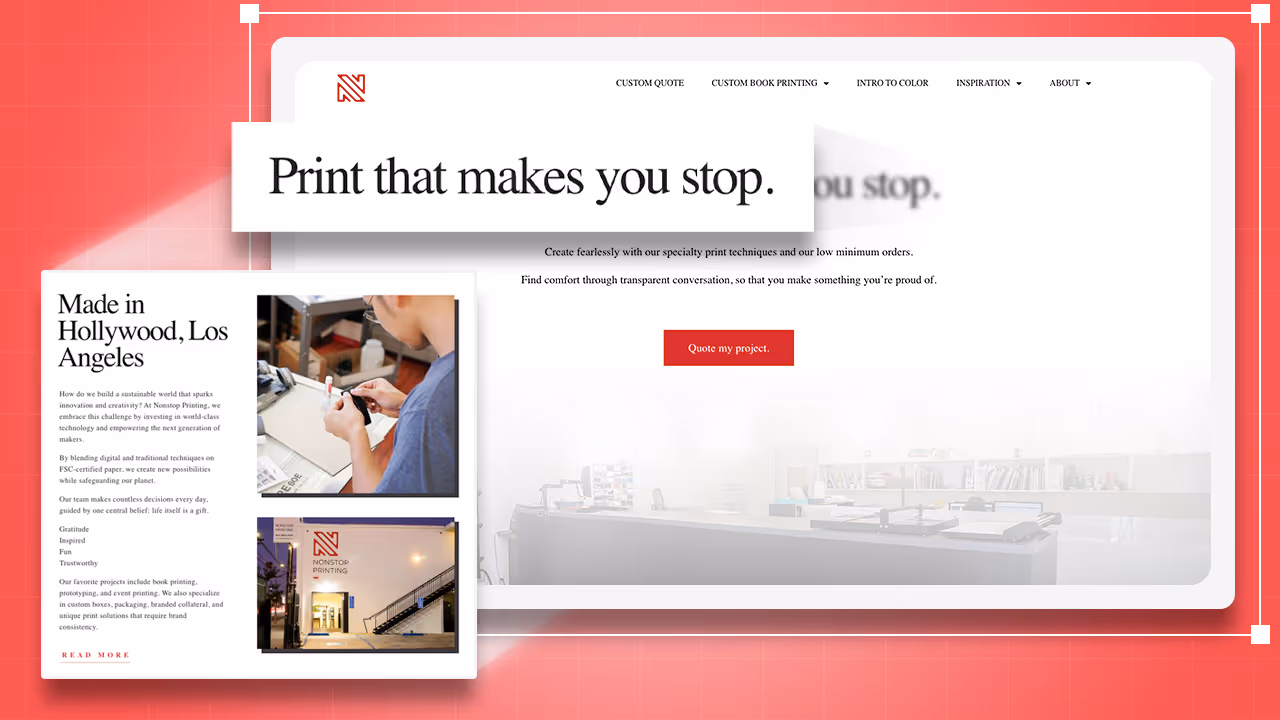 Striking print design with bold typography and vivid colors intended to grab attention and stop viewers in their tracks.