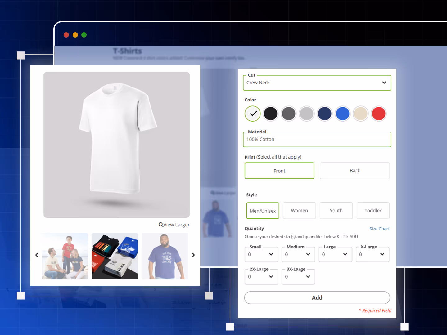 color display and matrix pricing