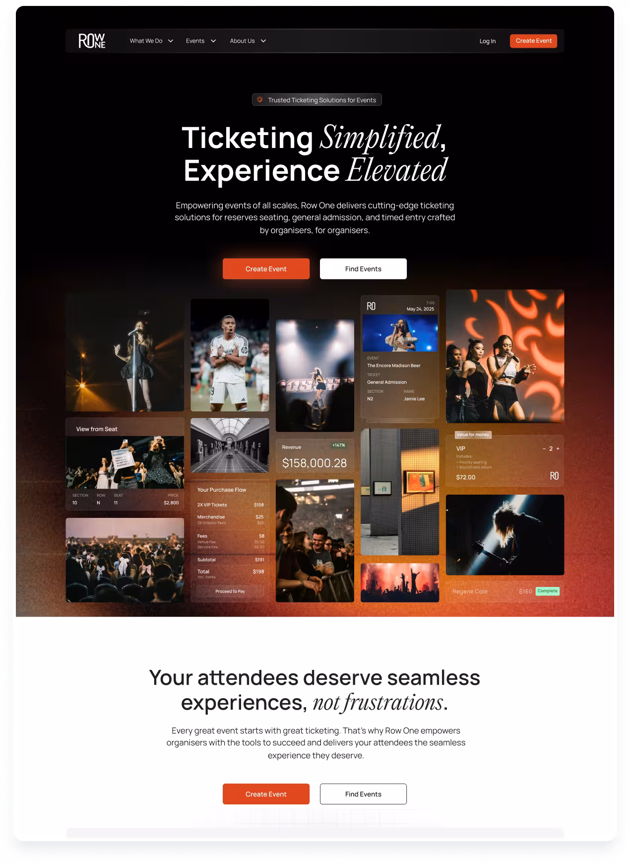 Row One Asia landing page