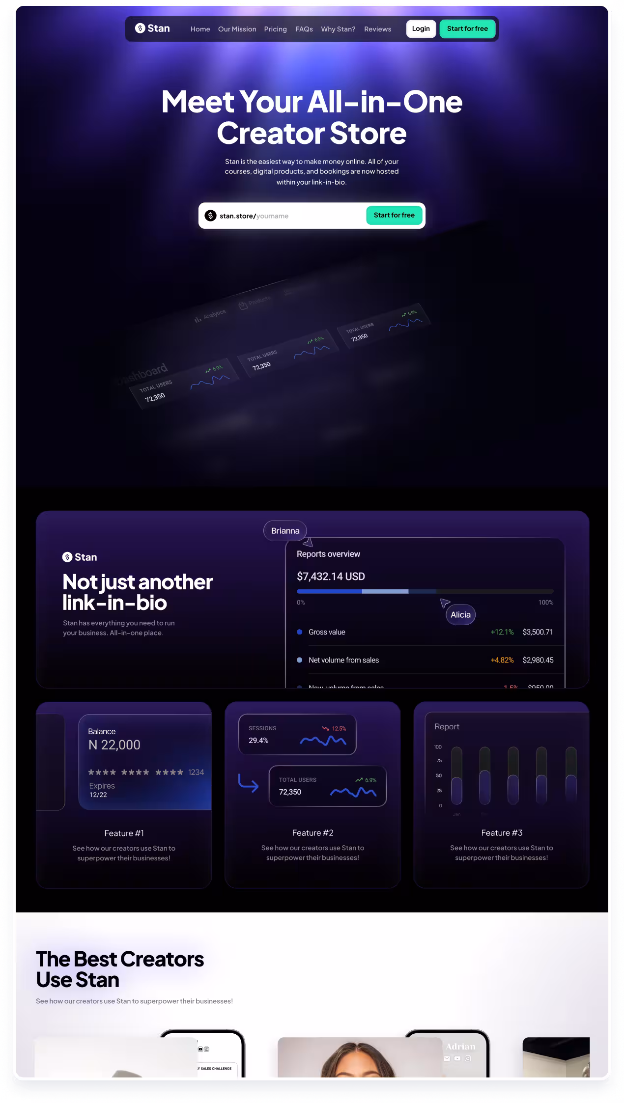 Stan Store landing page