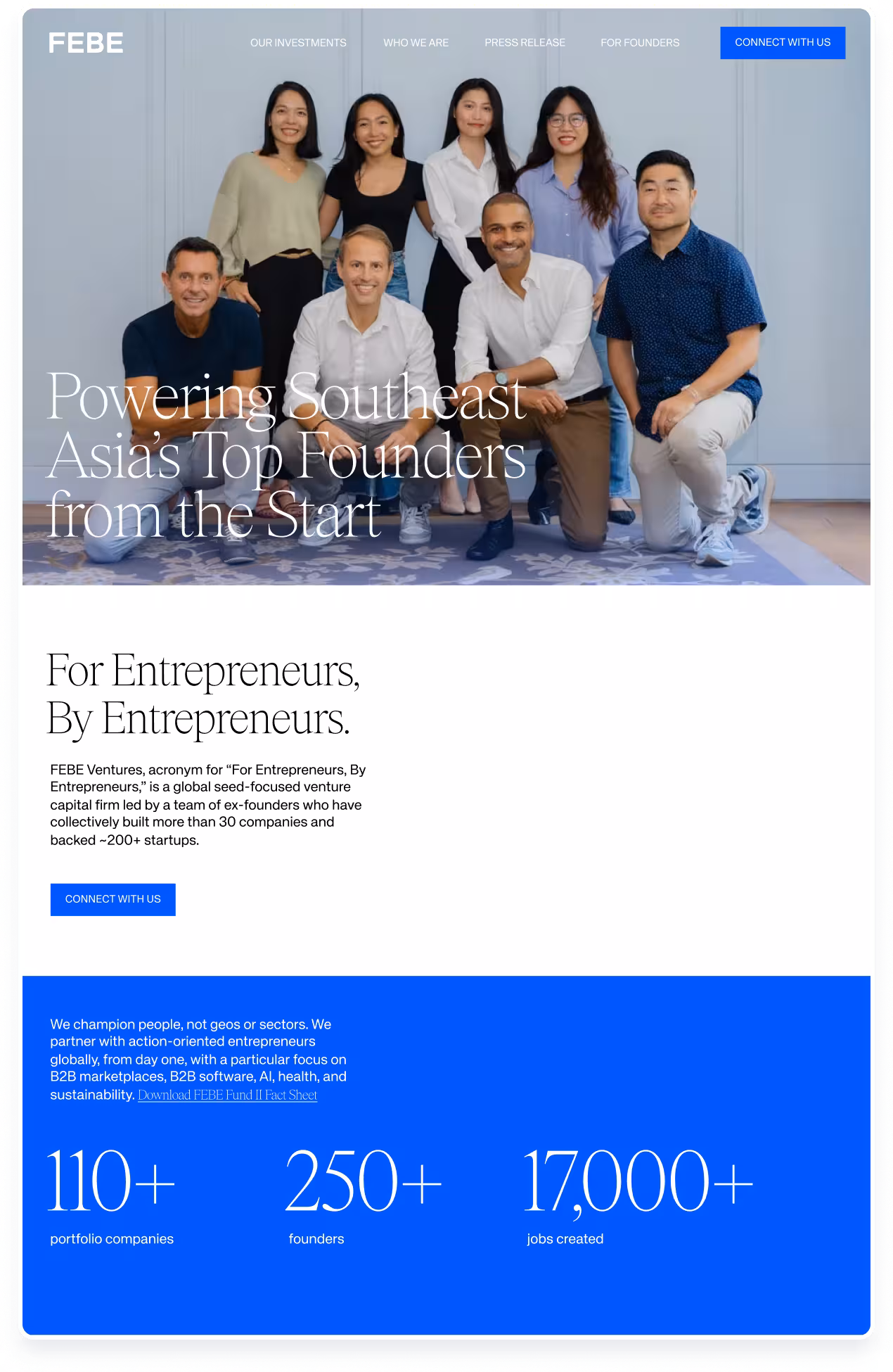 Febe landing page