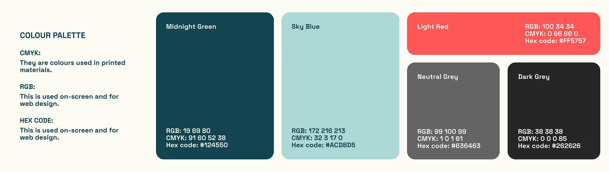 Ergonomia primary color palette.